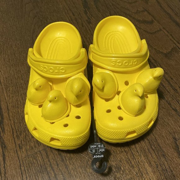 yellow peep crocs